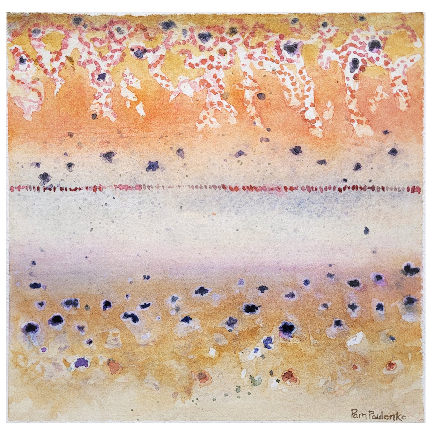 Atlantic Salmon Stages - Abtract watercolour original painting