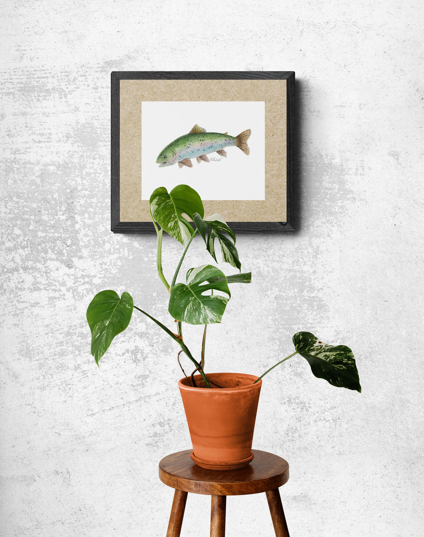 Classic Matte Paper Poster Rainbow Trout Watercolour - Original Watercolour Art by Canadian Artist Pamela Paulenko, painting Ontario wildlife