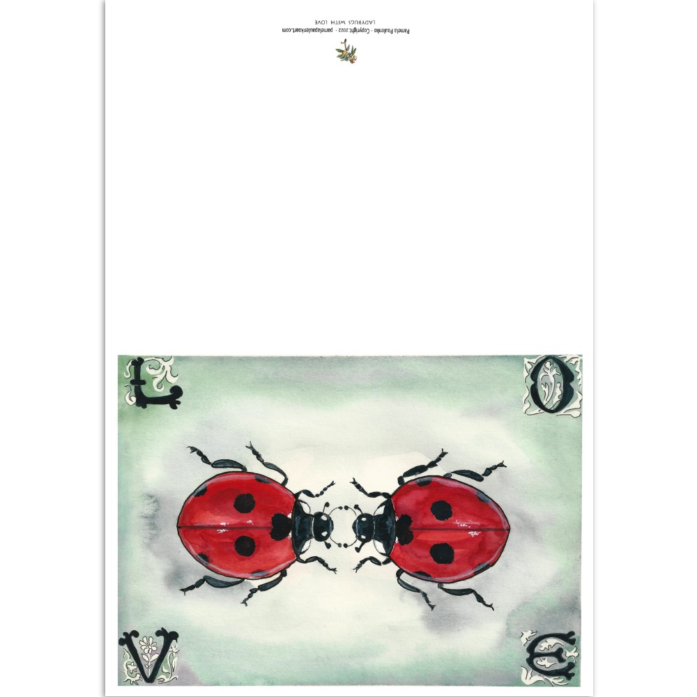 Ladybugs With Love Cards - Original Watercolour Art by Canadian Artist Pamela Paulenko, painting Ontario wildlife
