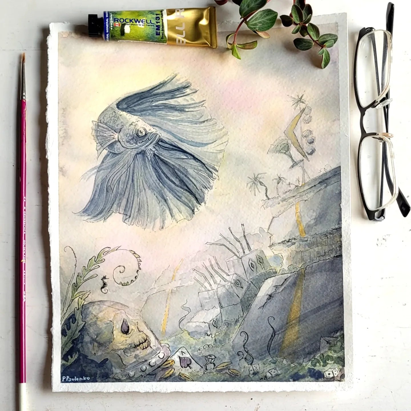 Above The Ruins | Original Watercolour Painting - Original Watercolour Art by Canadian Artist Pamela Paulenko, painting Ontario wildlife