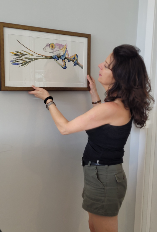 Treefrog print framed - Museum quality paper and ink. - Original Watercolour Art by Canadian Artist Pamela Paulenko, painting Ontario wildlife