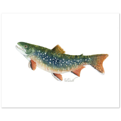 This is a picture of a speckled trout print created by the nature loving artist Pam Paulenko